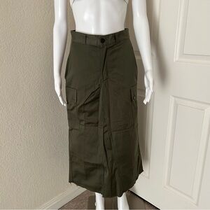 Paul Boye Sete 1988 French Military Olive Green Utility Cargo Skirt Small